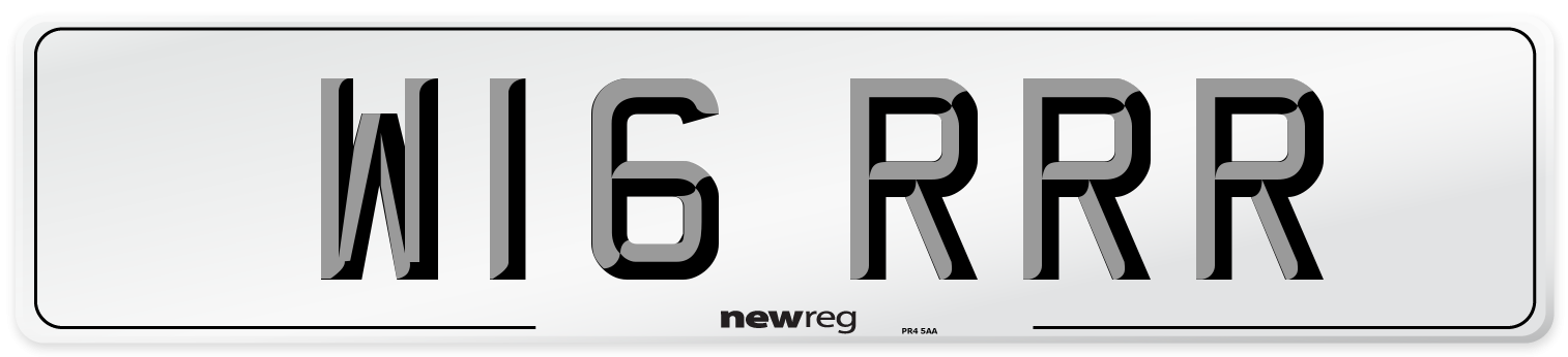 W16 RRR Number Plate from New Reg